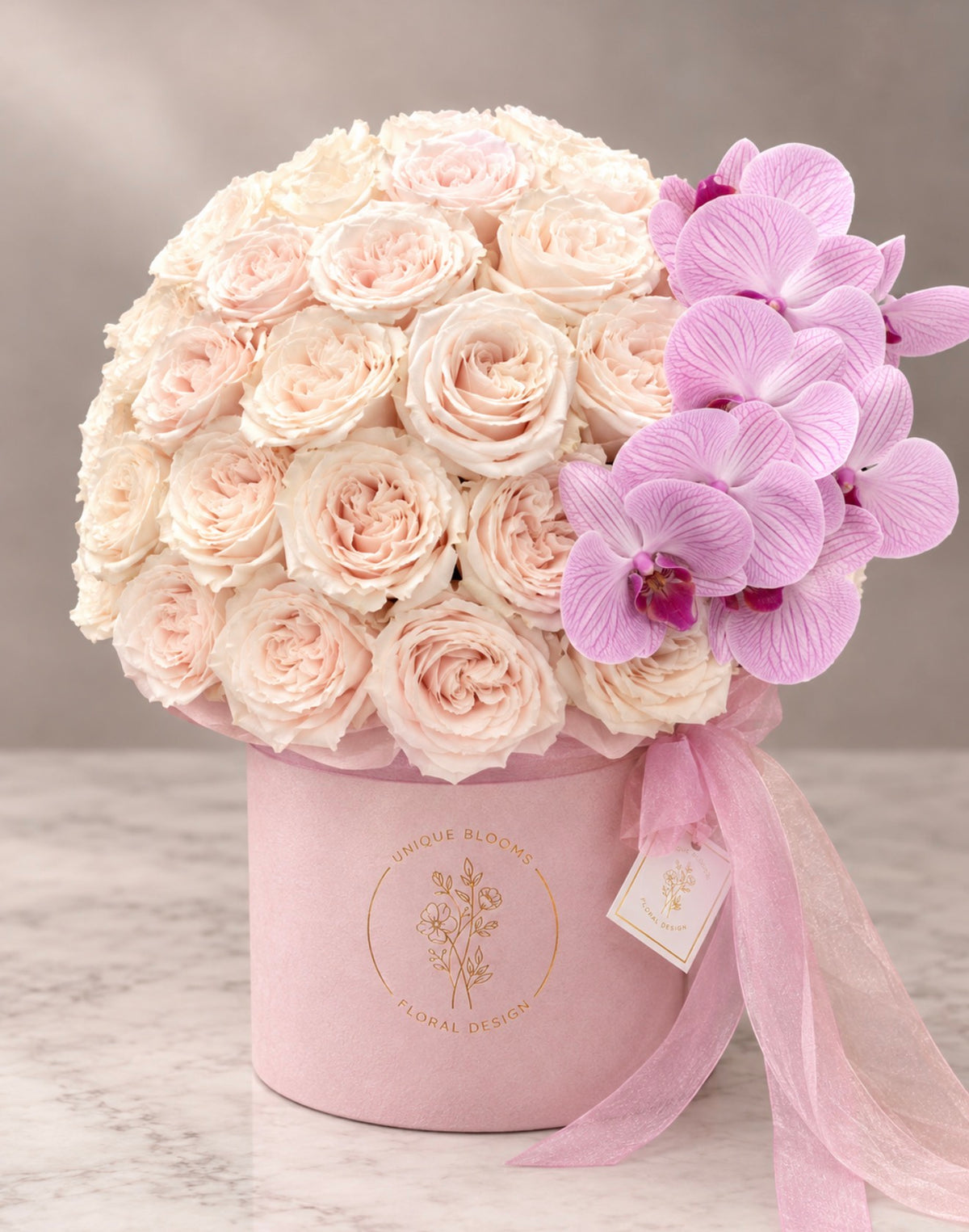 ROSE+ORCHID HAT BOX